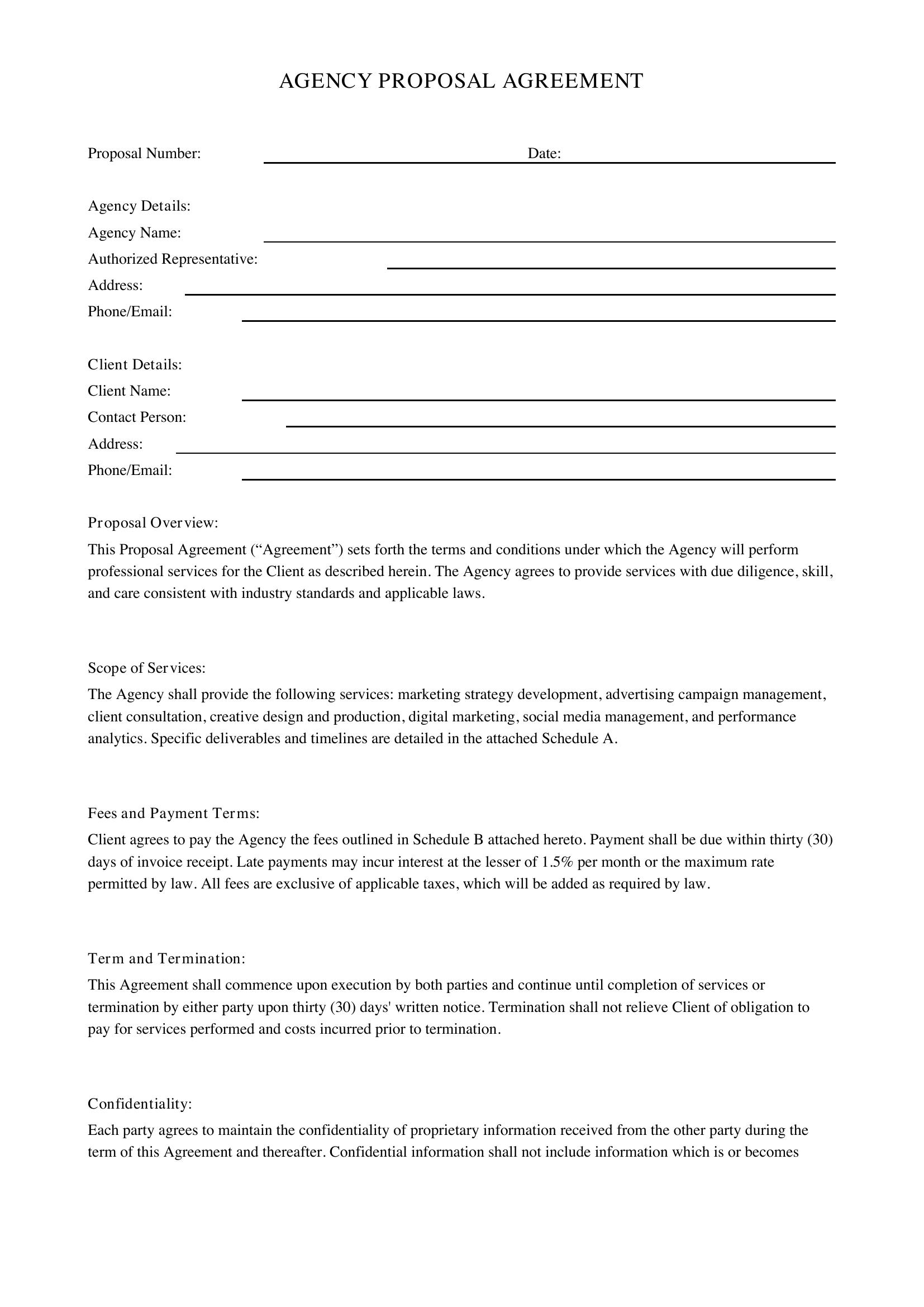Agency Proposal Template