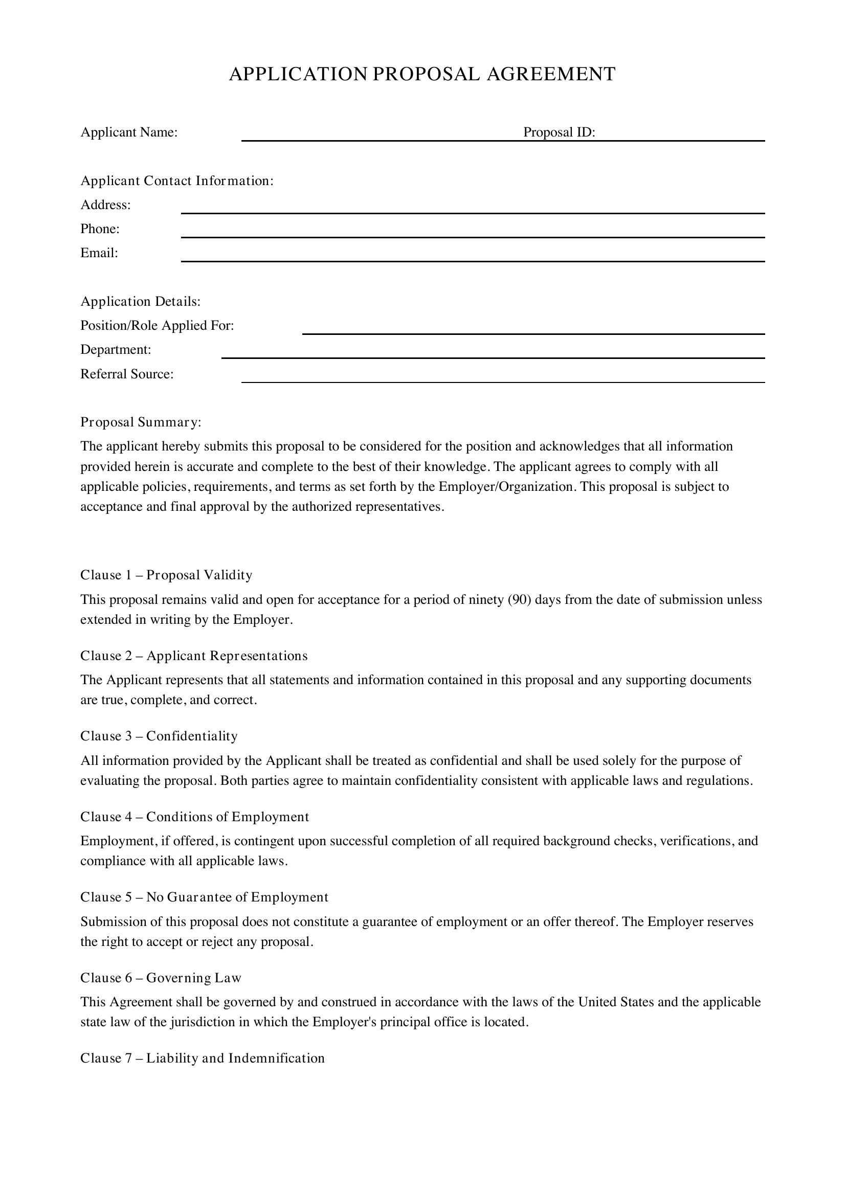 App Proposal Template