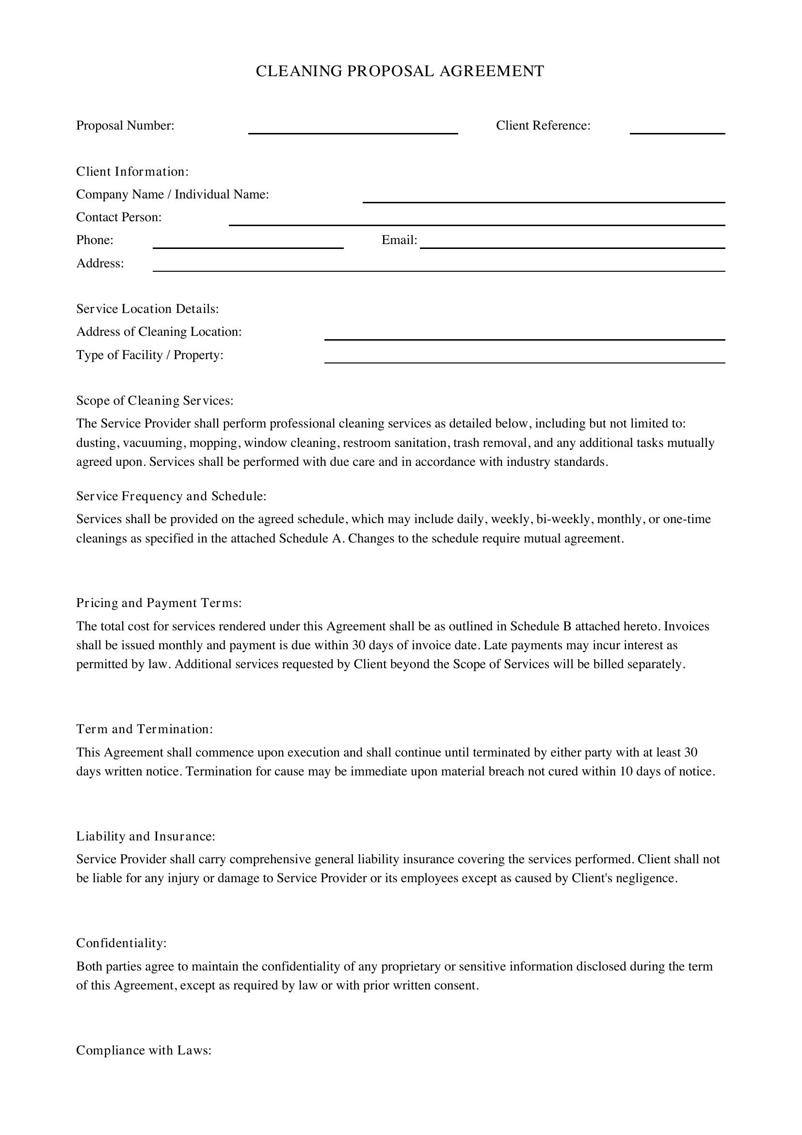 Cleaning Proposal Template