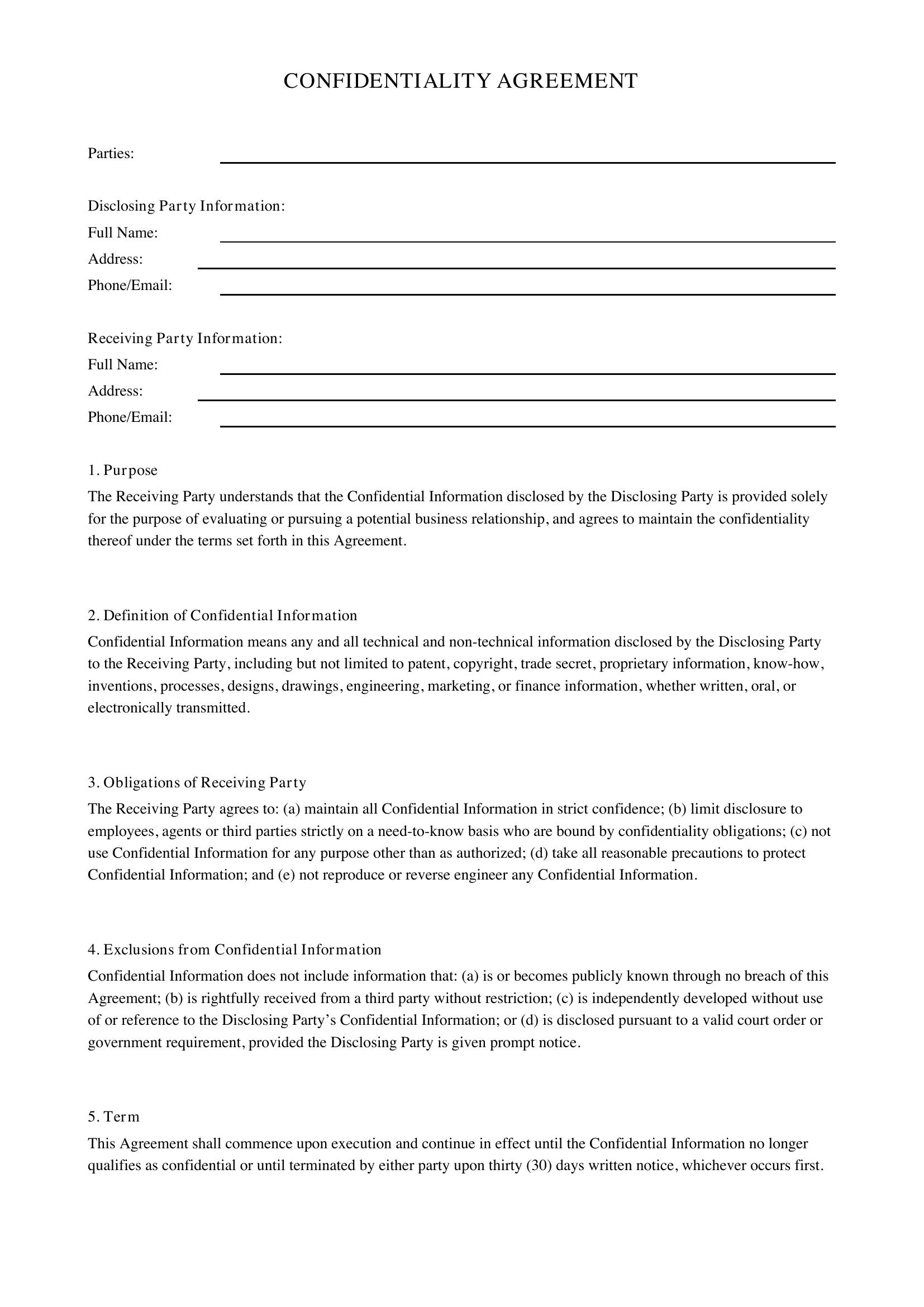 Confidential Document Template