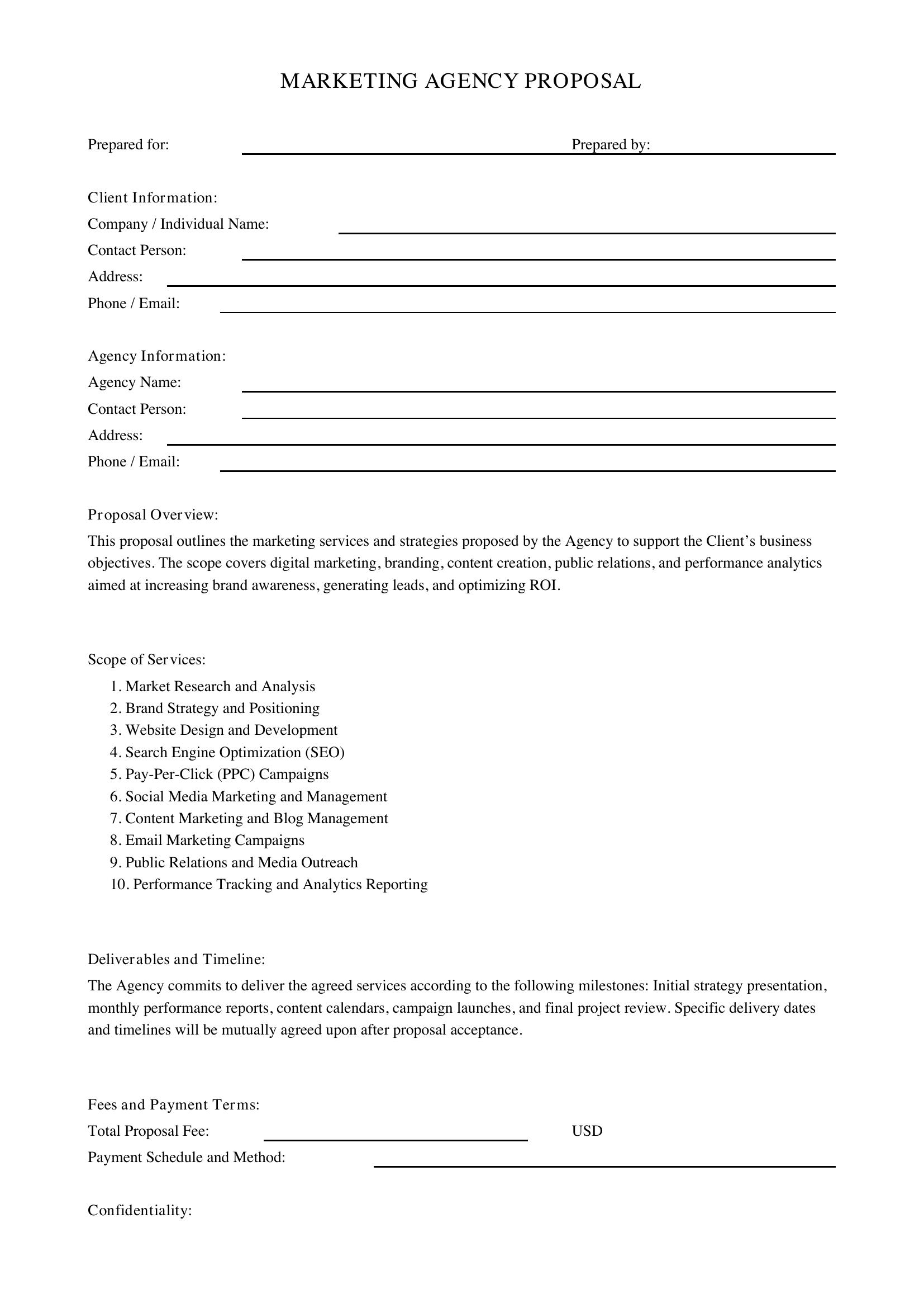 Marketing Agency Proposal Template