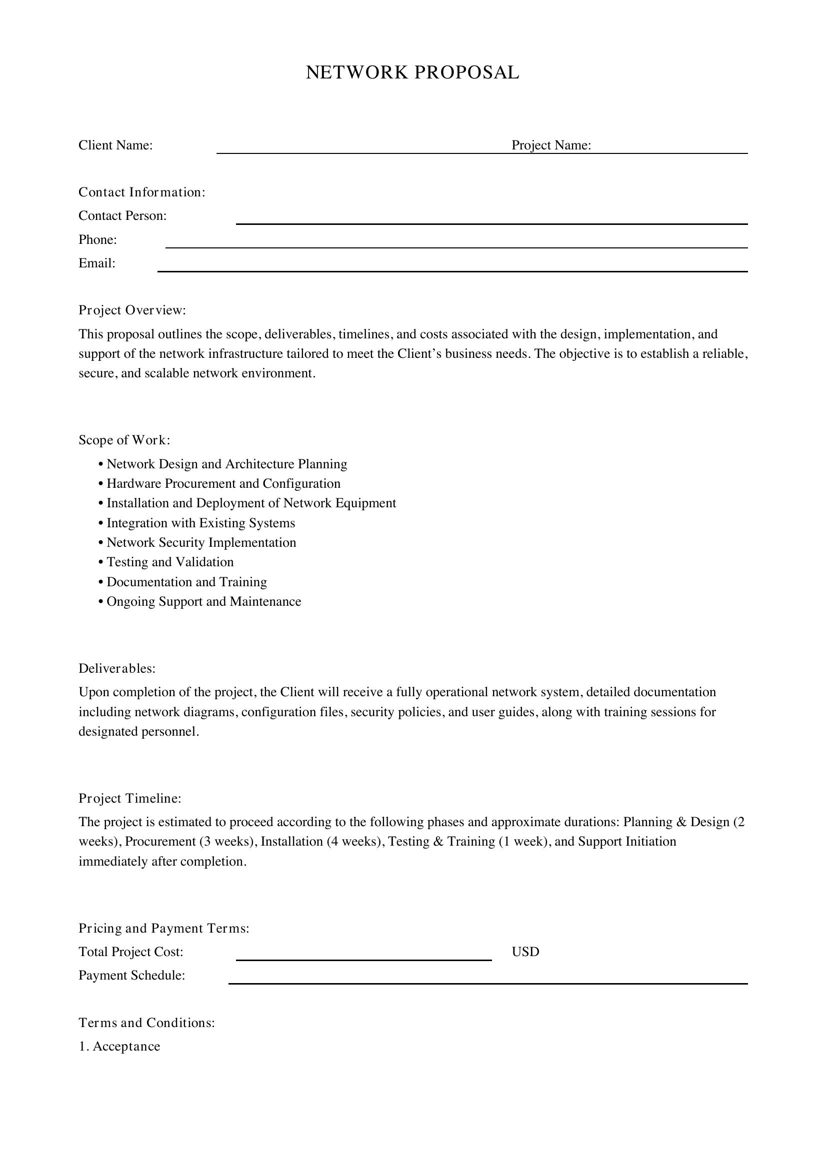 Network Proposal Template