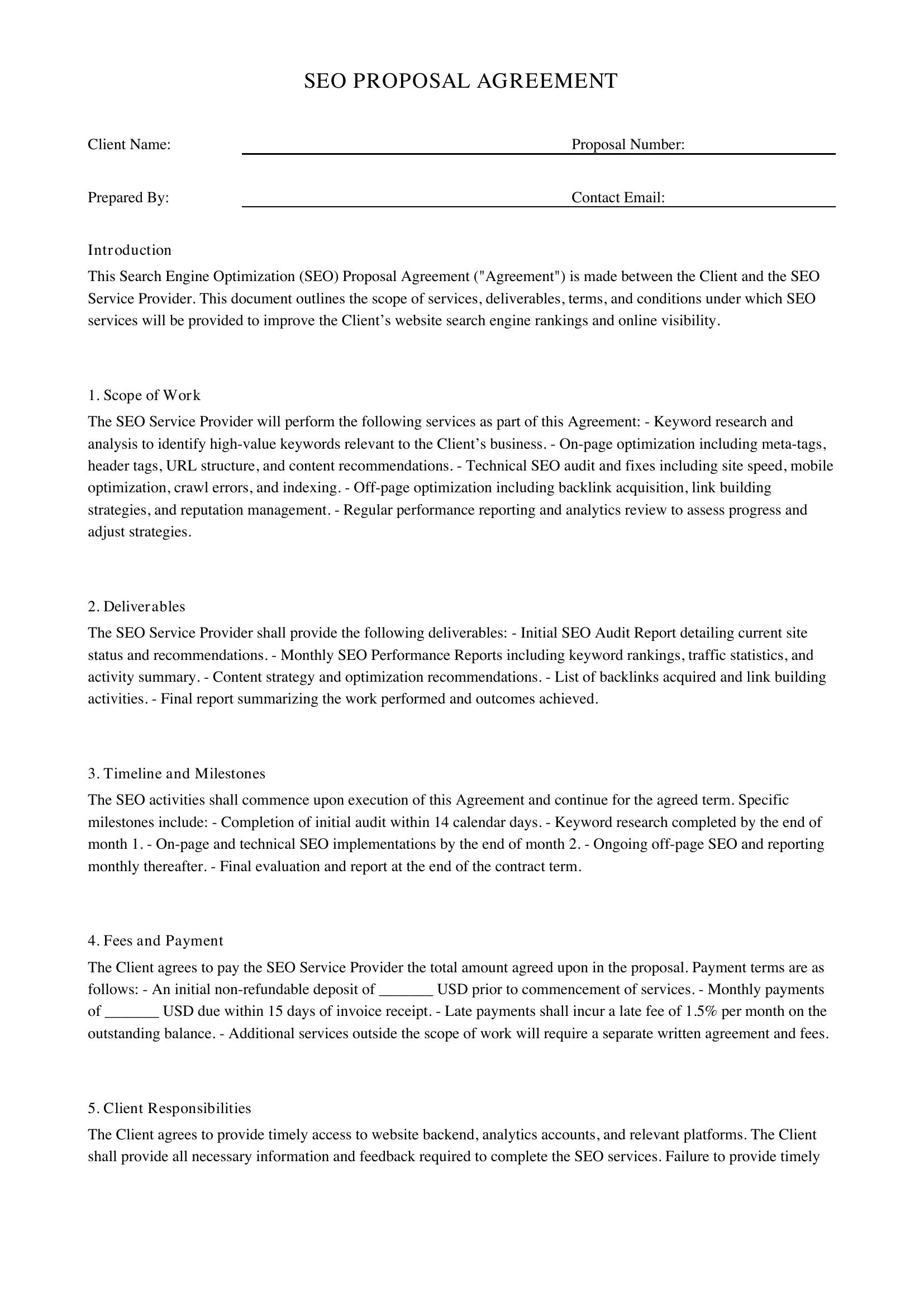 Seo Proposal Template